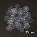 Bottoni tondi in plastica trasparente da 25mm con due fori per progetti di cucito fai-da-te - Diametro 25mm x Spessore 3mm
