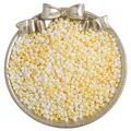 Mix of white and pale yellow matte frosted glass seed beads for DIY jewelry making - Beige White And Yellow