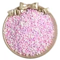Mixed pastel matte 2/3/4mm glass beads in pink, purple, and white for DIY jewelry - White Purple And Fuchsia