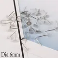 Accessori gioielli fai-da-te perni per orecchini piatti argento da 6mm - Argento Diametro 6mm Lunghezza 12mm (100 Pezzi/Confezione)