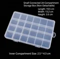 24-compartment transparent plastic storage box for jewelry beads with non-removable dividers - Non-removable Small Unified 24 Grids Jewelry Box