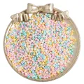Mixed pastel glass seed beads for DIY jewelry making in a golden decorative tray - Macaron Cute Mixed Color