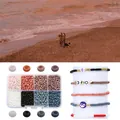 DIY bead kit with 8-compartment storage box including colorful seed beads and charms - 8-Grid Painted Bead Kit / Gray