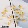 DIY vergoldete 8mm flache Ohrstecker-Rohlinge für die Schmuckherstellung von Ohrringen - 8mm (Gold)