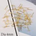 Basi per orecchini dorate da 4mm in ferro per la creazione di gioielli fai-da-te - Oro Diametro 4mm Lunghezza 12mm (100 Pezzi/Confezione)