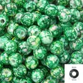 Green marble pattern 12mm acrylic round beads for DIY jewelry making and crafts - 12mm / 30Pcs Pack / Dark Green