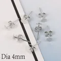 Silberne 4mm flache Ohrstecker-Rohlinge für DIY handgefertigte Schmuckherstellung - 4mm Stift Und Verschlüsse (Silber)