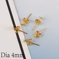 Bastelbedarf für Schmuck mit 4mm goldenen Ohrsteckern und Verschlüssen aus Eisen - 4mm Stift Und Verschlüsse (Gold)