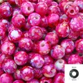 Rose red mottled acrylic round beads 12mm loose beads with 6mm hole for DIY jewelry - 12mm / 30Pcs Pack / Rose Red