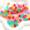 Sparkly glitter acrylic pony beads in various colors for DIY jewelry making and crafts - Glitter Barrel Beads (#01) / 100 Pieces (9x6mm) / Colorful