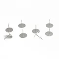 Perni per orecchini in acciaio inossidabile argento per la creazione di gioielli DIY - Perno A Testa Piatta In Acciaio Inossidabile (Base 12)