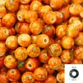 Orange marble pattern acrylic flower beads 12mm round loose spacer beads for DIY jewelry - 12mm / 30Pcs Pack / Orange