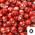 Red and white marble pattern 12mm acrylic round beads for DIY jewelry making crafts - 12mm / 30Pcs Pack / Red
