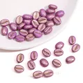 Paarse acryl koffieboonkralen met gouden afwerking voor handgemaakte sieraden DIY - Donkerpaars