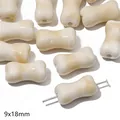 DIY botvormige keramische kraal in crèmegeel verloop voor sieraden maken, 9x18mm - Bot / 2 Stuks/Pak (9x18mm) / Bruin