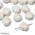 Gepolijste keramische kralen in schelpvorm in melkwit voor DIY-sieraden maken 12x10mm - Schelpmateriaal / 2 Stuks/Verpakking (12x10mm) / Bruin