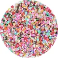 Colorful mixed polymer clay slices for DIY crafts including hearts and candy shapes - 20g/Pack (Approx. 1000 pcs) / Mixed Lollipop & Cake Series (4-6mm)