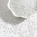 Perles de rocaille blanches transparentes avec revêtement AB pour bijoux DIY - 2mm Paquet de 15g Environ 1000 Unités / Blanc