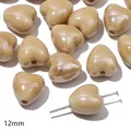 12mm lichtbruine hartvormige keramische kraal voor DIY handgemaakte sieraden en armbanden - Hart / 2 Stuks/Verpakking (12mm) / Bruin