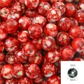 10mm marble red white acrylic beads with 3mm hole for DIY handmade jewelry crafts - 10mm / 50 Pieces / Red