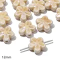 12mm crème bloem keramische kralen voor DIY handgemaakte armbanden en sieraden - Bloem / 2 Stuks/Verpakking (12mm) / Bruin