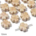 Klaver keramische kralen 12mm in beige melkthee kleur voor DIY sieraden maken - Vierbladige klaver / 2 Stuks/Verpakking (12mm) / Bruin