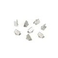 Bright silver ribbon crimp ends for DIY jewelry making with non-slip texture - 6mm (50 Pieces/Pack) / White Gold