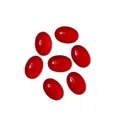 Polished oval red resin cat eye gemstones for DIY jewelry and hair accessories - Oval (8x10mm) 10 Pieces/Pack / Red