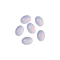 Set of six oval purple resin cat eye cabochon beads for DIY jewelry and hairpins - Oval (8x10mm) 10 Pieces/Pack / White
