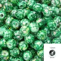 8mm green marble acrylic round beads with 1.5mm center hole for DIY jewelry making - 8mm / 100pcs Pack / Dark Green