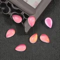 Waterdrop-shaped pink resin cat eye gemstones for DIY handmade jewelry and hairpins - Teardrop (8x12mm) 10 Pieces/Pack / Pink
