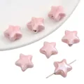 Parelmoer roze ster keramische kralen voor DIY handgemaakte armband accessoires - Pentagram / 2 Stuks/Verpakking (14mm) / Roze