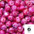 Pink and purple marble pattern 8mm acrylic beads for DIY handmade jewelry crafting - 8mm / 100pcs Pack / Rose Red