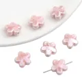 Roze keramische bloemkralen met parelglans voor het maken van DIY-sieraden en armbanden - Bloem / 2 Stuks/Verpakking (12mm) / Roze
