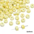 Lichtgele keramische kralen 6x4mm voor DIY sieraden maken en handgemaakte armbanden - Cilinder / 5 Stuks/Verpakking (6x4mm) / Geel