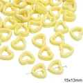 Lichtgele hartvormige keramische kraal voor DIY sieraden maken maat 15x13mm - Hol Hart / 2 Stuks/Verpakking (15x13mm) / Geel