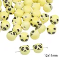 Crème panda keramische kralen 12x11mm voor DIY-sieraden en handgemaakte armbanden - Panda / 2 Stuks/Verpakking (12x11mm) / Geel