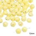 Gele 12mm keramische roos kralen voor DIY sieraden en handgemaakte armbanden maken - Roos / 2 Stuks/Verpakking (12mm) / Geel