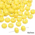 Gepolijste gele pompoen keramische kralen voor DIY sieraden, maat 10x7mm voor armbanden - Pompoen / 2 Stuks/Verpakking (10x7mm) / Geel