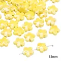 12mm gele bloem keramische kralen voor DIY sieraden met gladde parelmoer afwerking - Bloem / 2 Stuks/Verpakking (12mm) / Geel