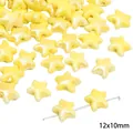 Gele stervormige keramische kralen 12x10mm met glanzende gespikkelde afwerking voor DIY - Zeester / 2 Stuks/Verpakking (12x10mm) / Geel