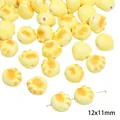 Gele kattenpoot keramische kraal voor DIY sieraden, maat 12x11mm gladde afwerking - Kattenpoot / 2 Stuks/Verpakking (12x11mm) / Geel