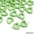Lichtgroene keramische hartvormige kralen 15x13mm voor handgemaakte sieraden - Hol Hart / 2 Stuks/Verpakking (15x13mm) / Groen