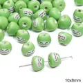 Lichtgroene keramische pandapoot kraal 10x8mm voor DIY sieraden maken en armbanden - Gelukskat / 2 Stuks/Verpakking (10x8mm) / Groen