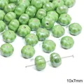 Grasgroene pompoen keramische kralen 10x7mm voor DIY sieraden maken accessoires - Pompoen / 2 Stuks/Verpakking (10x7mm) / Groen