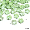 Lichtgroene keramische bloemkralen voor DIY sieraden met 12mm grootte detail - Bloem / 2 Stuks/Verpakking (12mm) / Groen