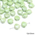 Lichtgroene keramische kralen schelpvorm 12x10mm voor DIY sieraden maken en hobby - Schelpmateriaal / 2 Stuks/Verpakking (12x10mm) / Groen
