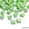 Groene pandapoot keramische kraal voor DIY-sieraden, 12x11mm schattige dierenkraal - Konijn / 2 Stuks/Verpakking (12x11mm) / Groen