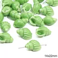Lichtgroene conch-vormige keramische kraal 14x22mm voor DIY sieraden accessoires - Schelp / 1 Stuk/Verpakking (14x22mm) / Groen