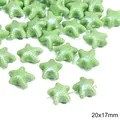 Stervormige 20x17mm lichtgroene keramische kralen met punttextuur voor DIY-sieraden - Grote Zeester / 1 Stuk/Verpakking (20x17mm) / Groen